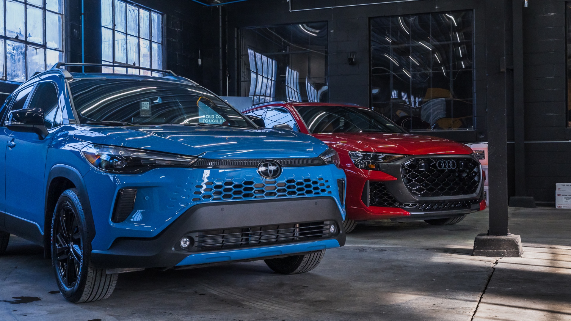 Toyota and Audi RS Q8 lineup at Deluxe Detail